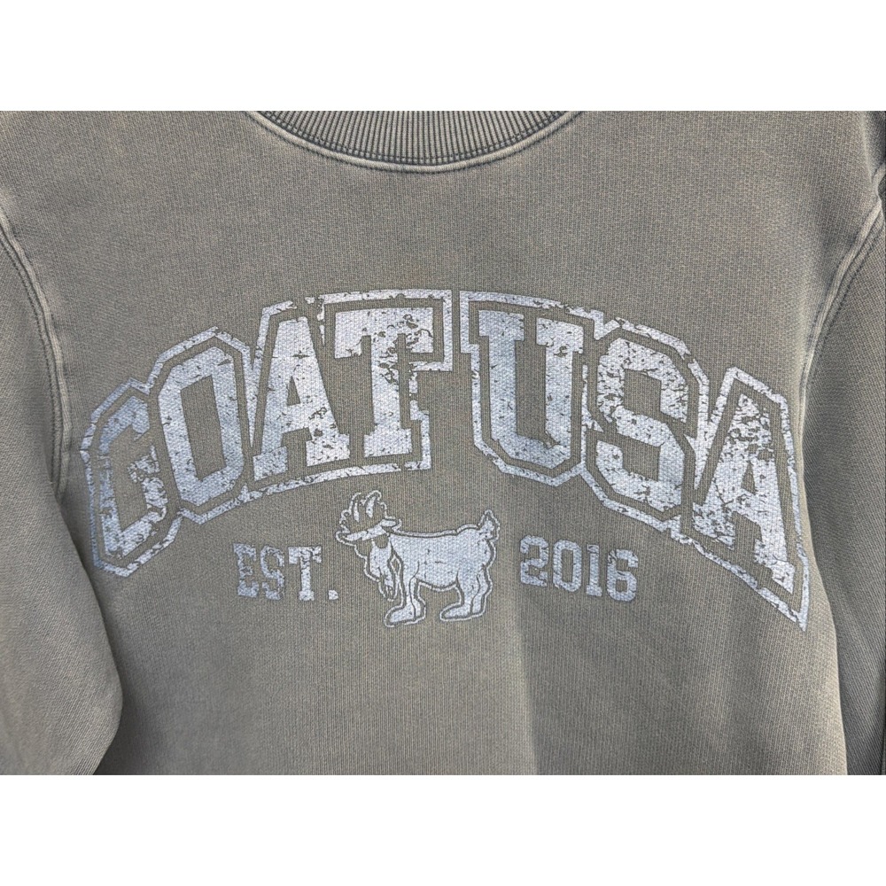 NWT GOAT USA Adult Linden Vintage washed  Slate Crewneck Sweatshirt Sz XS $55 - Picture 2 of 5